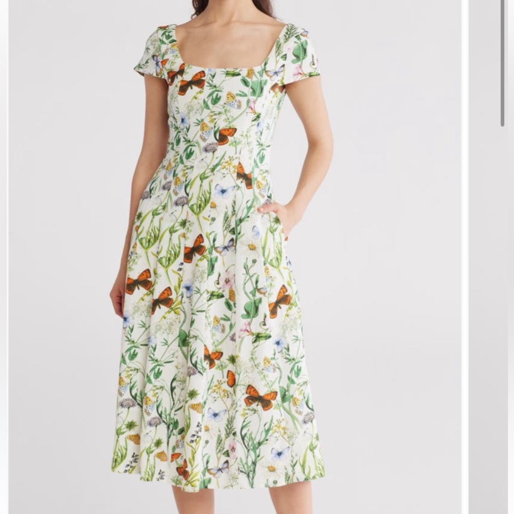 Avec Les Filles Butterfly Midi Dress